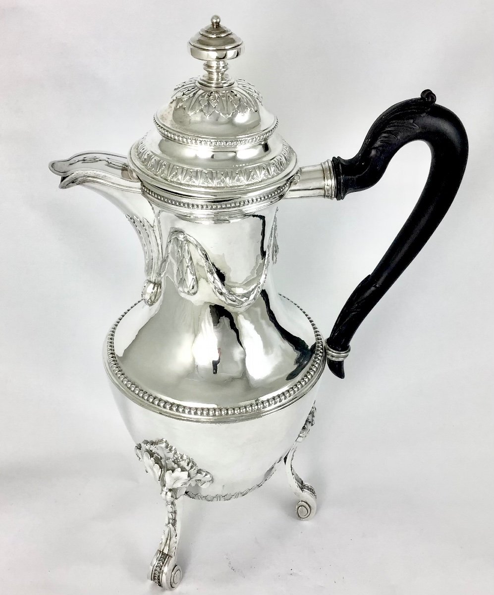 Very Large Coffee Pot, Brussels 1793, Théodorus Smeesters, Solid Silver-photo-5