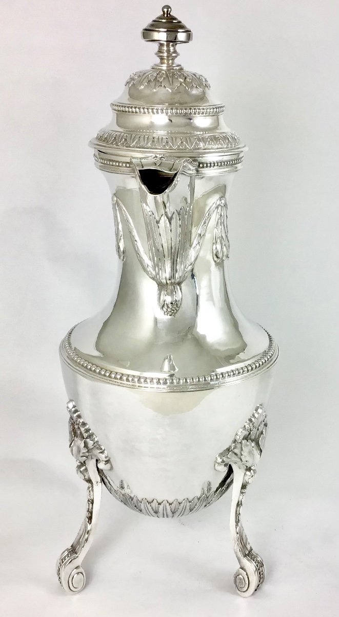 Very Large Coffee Pot, Brussels 1793, Théodorus Smeesters, Solid Silver-photo-7