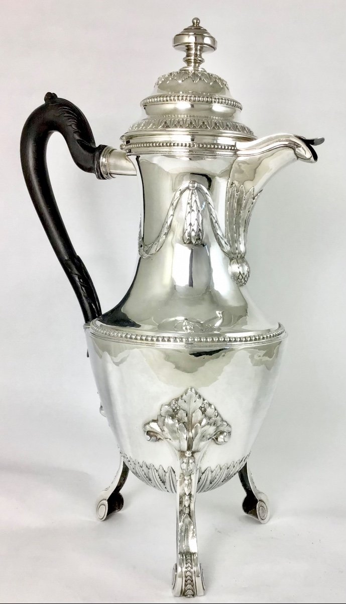 Very Large Coffee Pot, Brussels 1793, Théodorus Smeesters, Solid Silver-photo-8