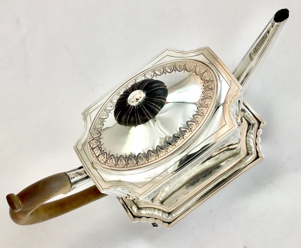 London 1799, Hannah Northcote, Georgian Teapot On Stand ,sterling Silver, George III-photo-2