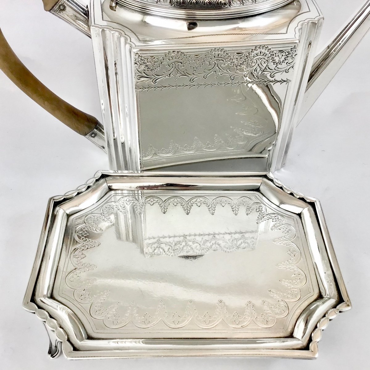 London 1799, Hannah Northcote, Georgian Teapot On Stand ,sterling Silver, George III-photo-4