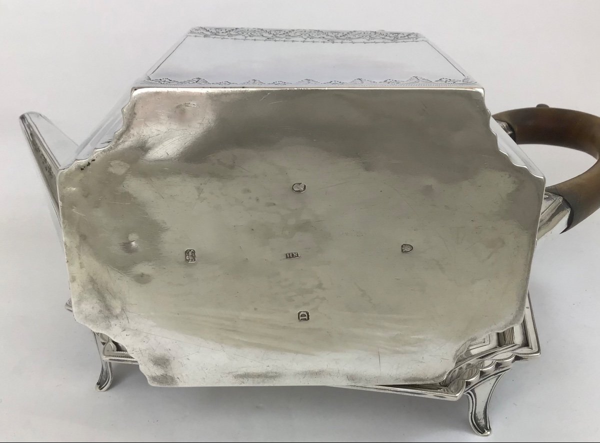 London 1799, Hannah Northcote, Georgian Teapot On Stand ,sterling Silver, George III-photo-3