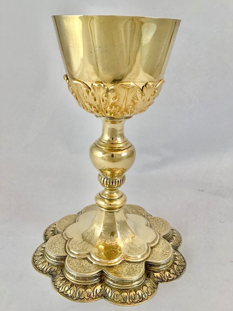Calice Renaissance, Belgique Vers 1600-1630, Argent Massif Et Vermeil -photo-5