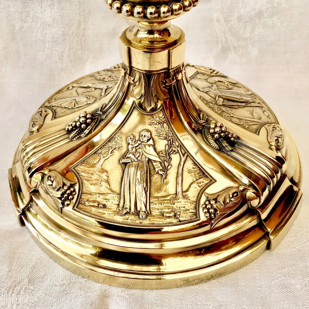 Calice Louis XVI,  Anvers 1780-1800, Argent Massif Doré-photo-3