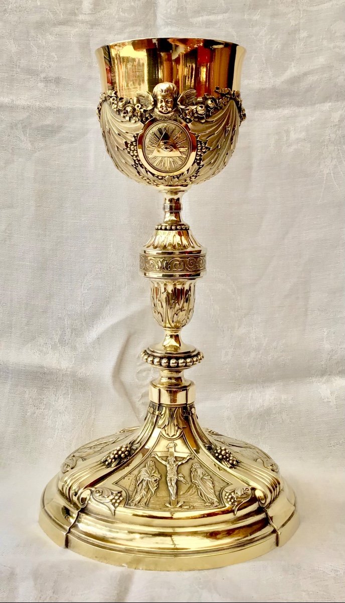 Calice Louis XVI,  Anvers 1780-1800, Argent Massif Doré-photo-7