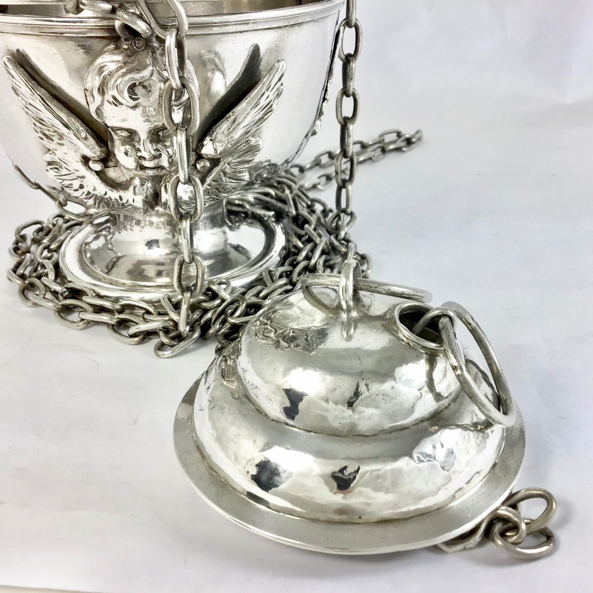 Anvers, 1695-96, Encensoir Louis XIV, Argent Massif, Maître à La Harpe-photo-2