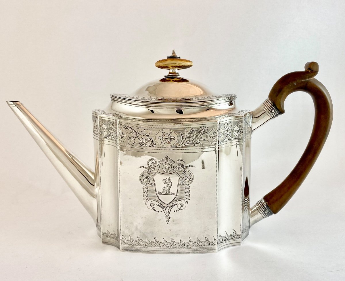 Londres 1794, Théière George III, Argent Massif, John Crouch &Thomas Hannam -photo-2