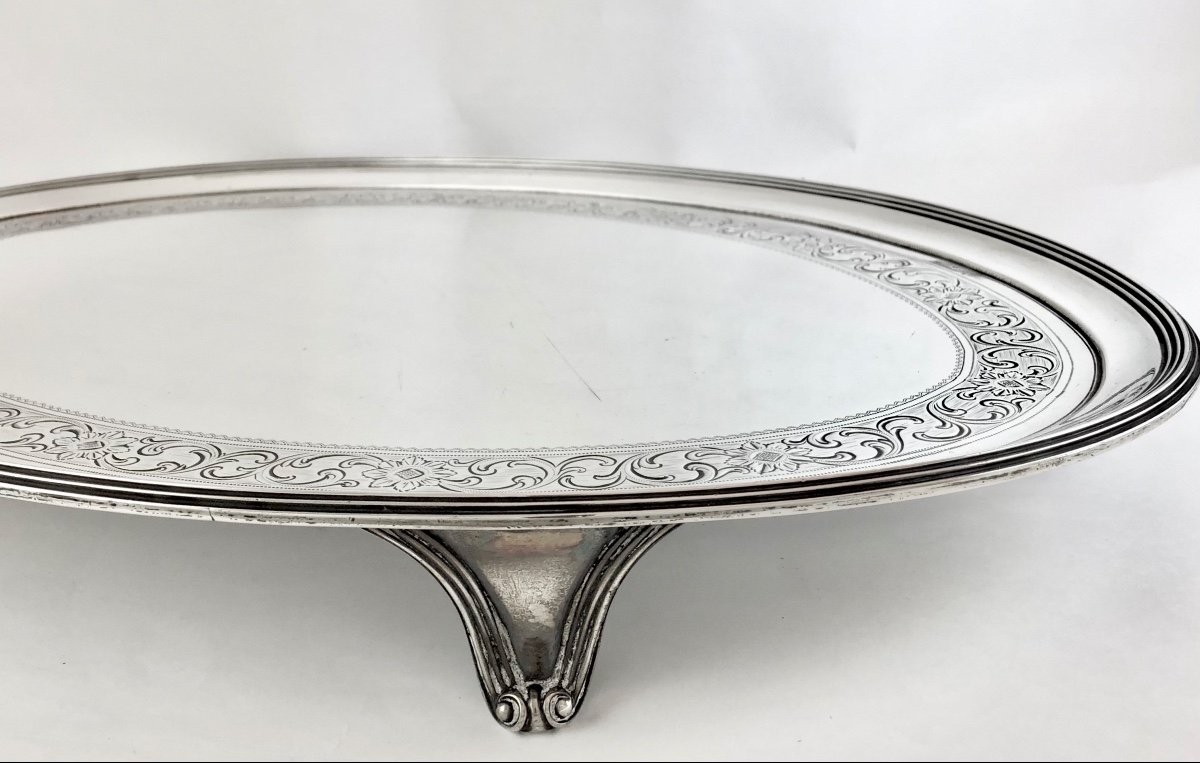 Londres 1794 , Plateau Oval Sur Pieds , John Cotton & Thomas Head , Argent Massif , George III-photo-2