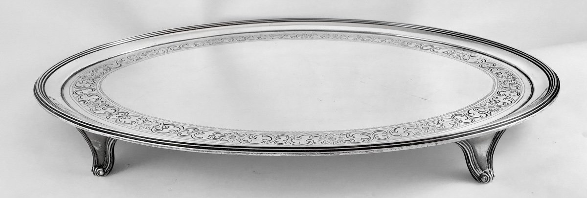 Londres 1794 , Plateau Oval Sur Pieds , John Cotton & Thomas Head , Argent Massif , George III