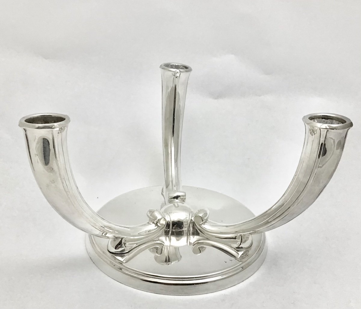 Wolfers ,paire De Candélabres” Wotan”, Argent Massif 925 \%, Expo Universelle De Bruxelles 1935-photo-3