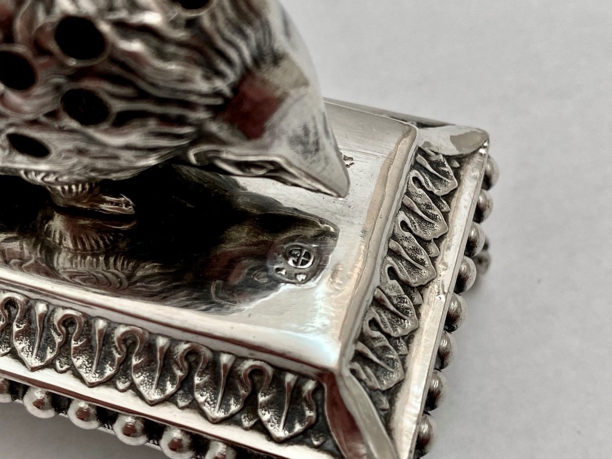 Porte-cure-dents , Argent Massif , , Vienne 1846 , Hérisson -photo-4