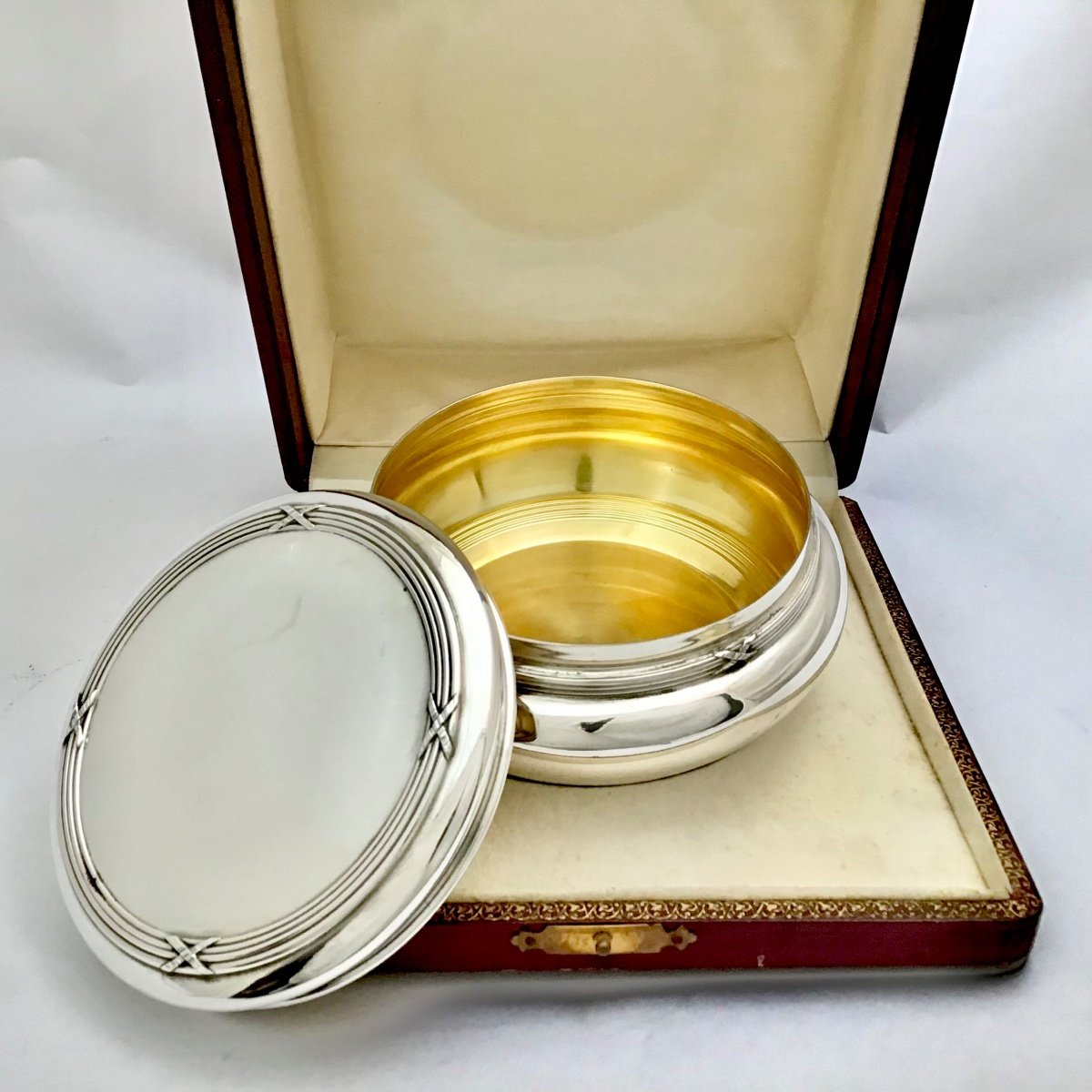 Candy Box In Sterling Silver, Delheid Frères, Brussels Around 1900, Louis XVI Style-photo-3