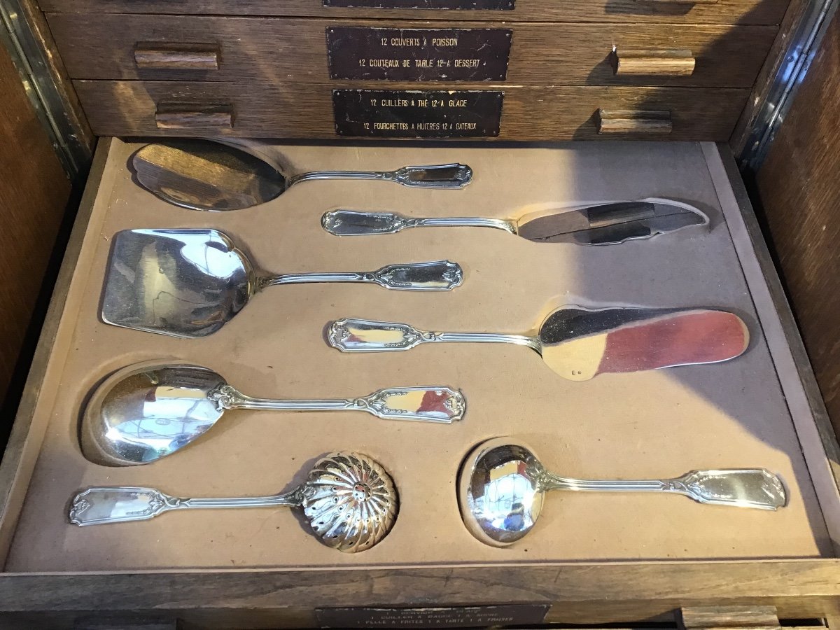 Ménagère En Argent Massif ,170 Pièces , Style Régence , Delheid ,bruxelles Vers 1890-1910,-photo-6