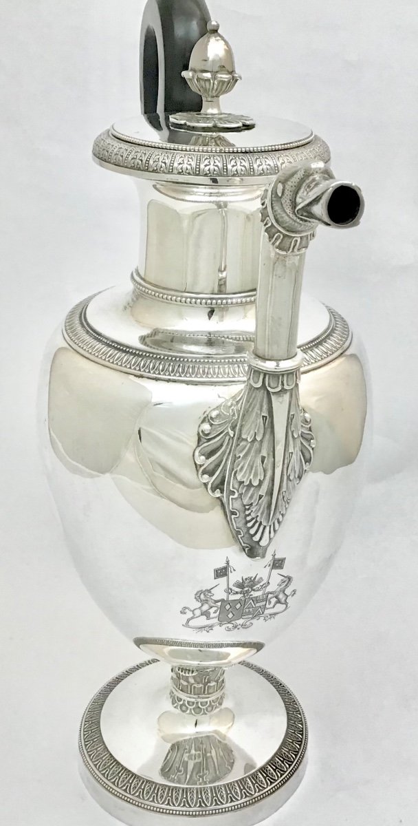 Très Grande Cafetière Empire, Argent Massif , Bruxelles 1814-1826, Henri Pierre Buchet -photo-2