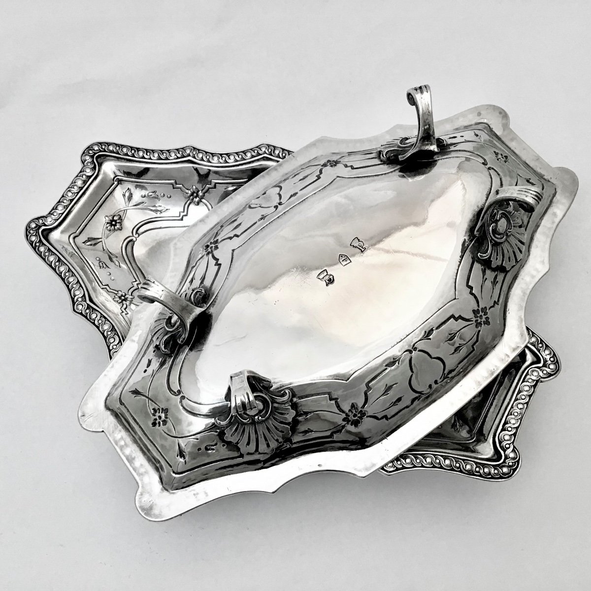 Pair Of Candy Dishes , Sterling Silver, Hanau, Regency Style Late Nineteenth Century-photo-1