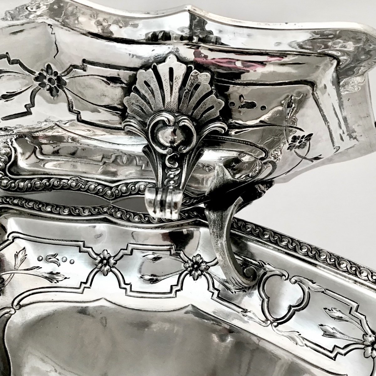 Pair Of Candy Dishes , Sterling Silver, Hanau, Regency Style Late Nineteenth Century-photo-2