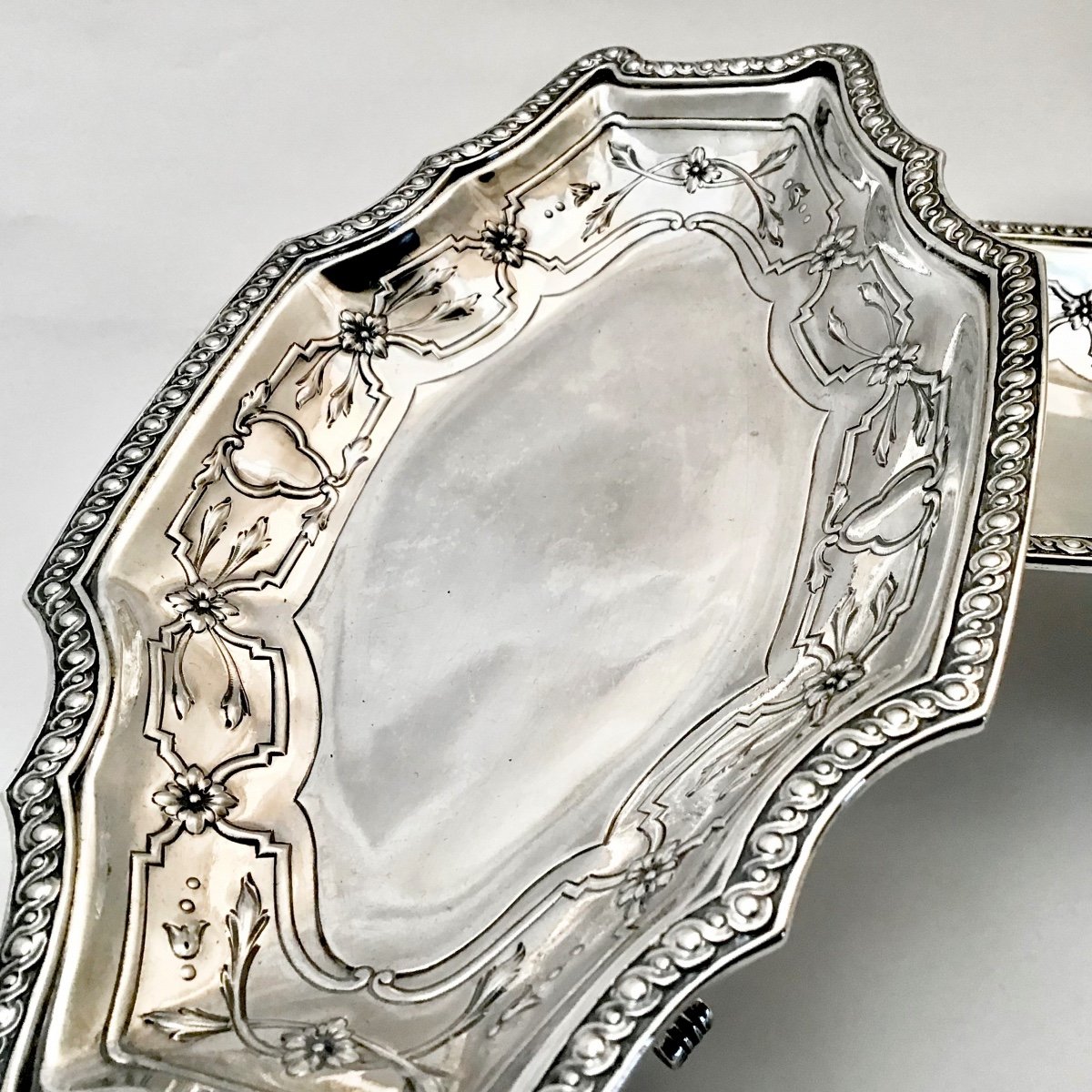 Pair Of Candy Dishes , Sterling Silver, Hanau, Regency Style Late Nineteenth Century-photo-4