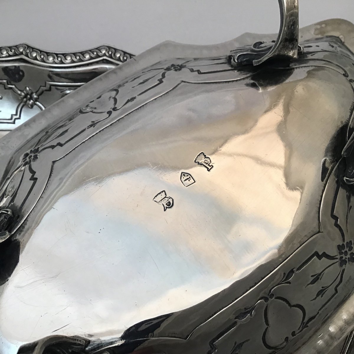 Pair Of Candy Dishes , Sterling Silver, Hanau, Regency Style Late Nineteenth Century-photo-7