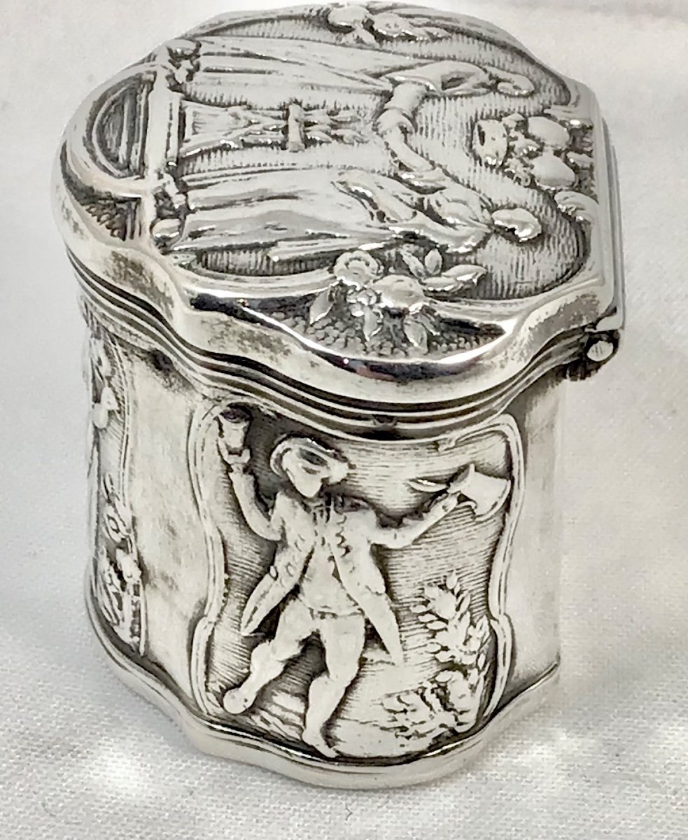 Amsterdam Vers 1770, Boîte à Eau De Reine , Boîte à Mouche, Argent Massif -photo-4