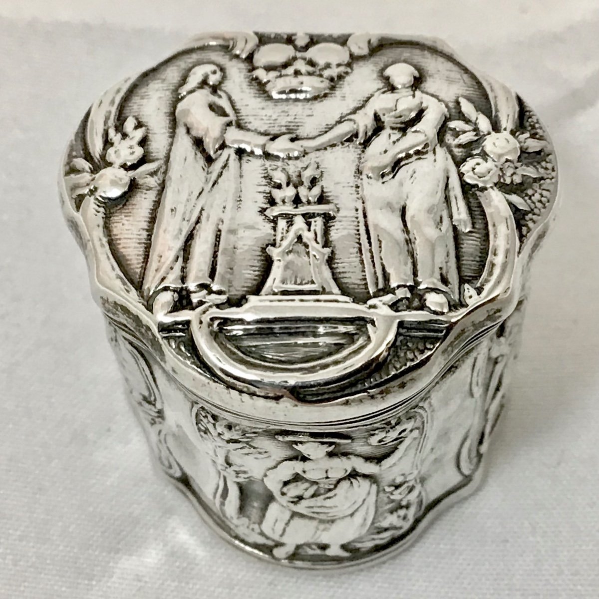 Amsterdam Vers 1770, Boîte à Eau De Reine , Boîte à Mouche, Argent Massif -photo-5
