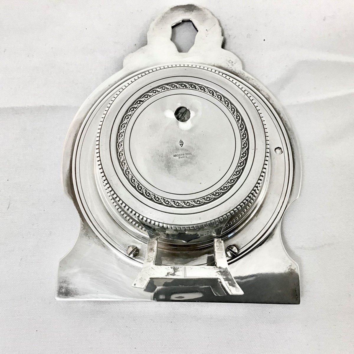Office Barometer In Sterling Silver, Paris 1880-1900, Risler And Carré-photo-3