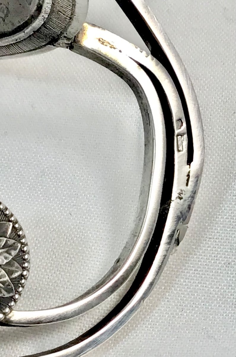 France 1798-1809, Argent Massif , Bougeoir à Main D’époque Empire-photo-1