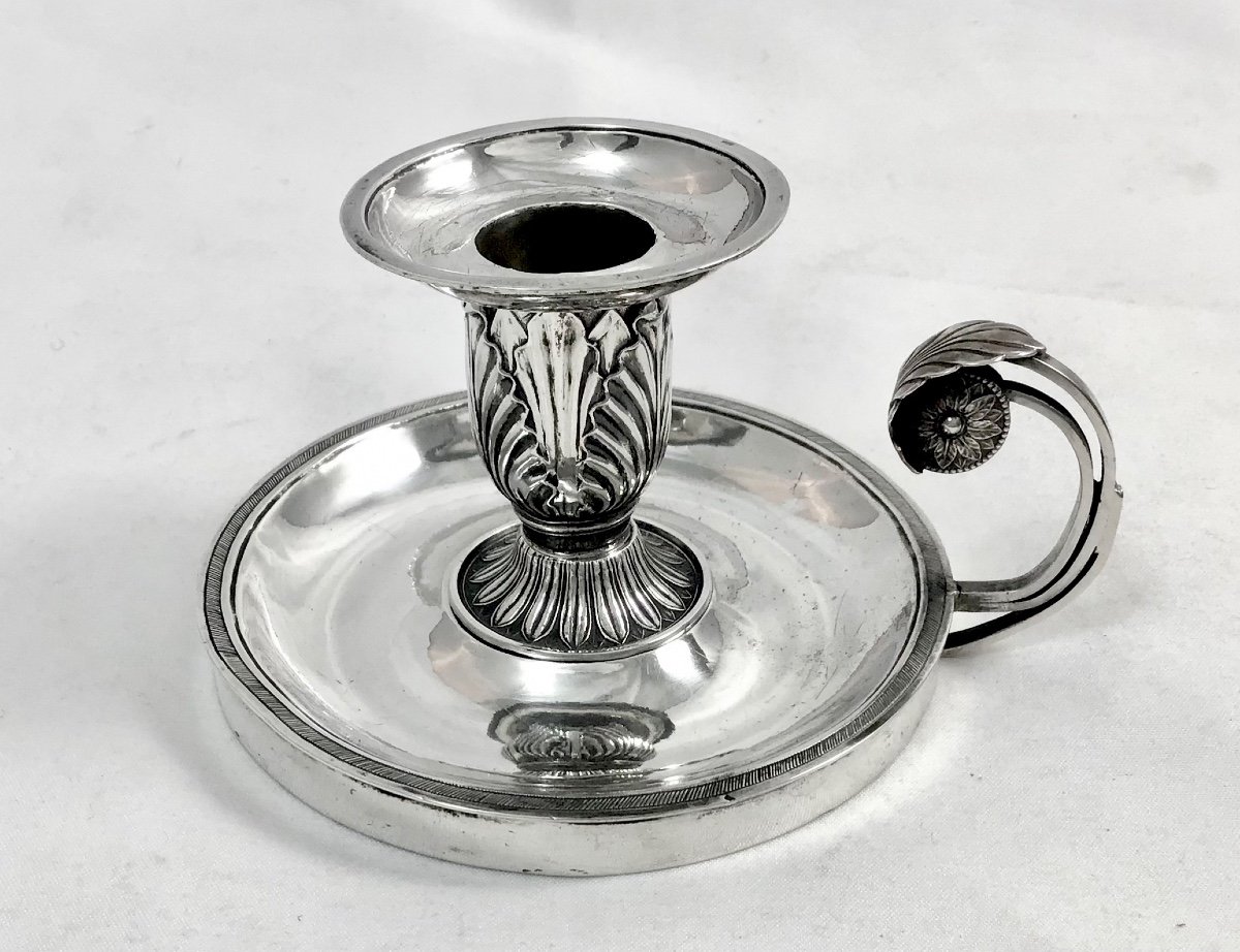 France 1798-1809, Argent Massif , Bougeoir à Main D’époque Empire-photo-6