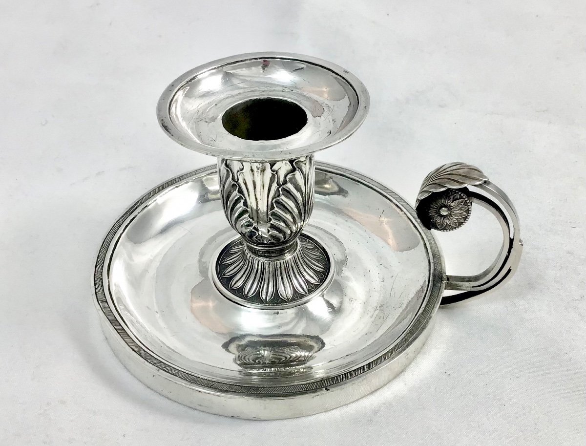 France 1798-1809, Argent Massif , Bougeoir à Main D’époque Empire-photo-7