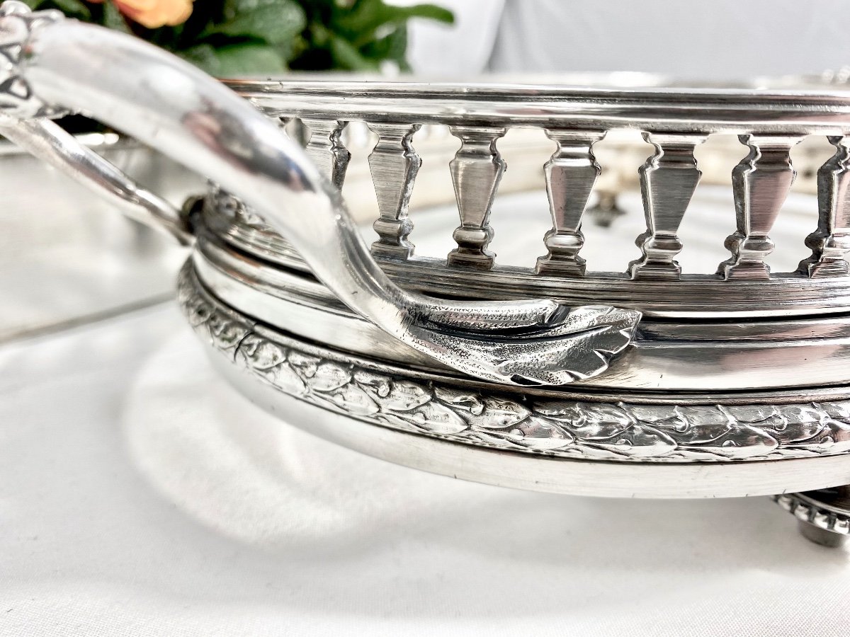 Louis XVI Centerpiece , Silverplated Bronze, Late 19th Century, France-photo-4