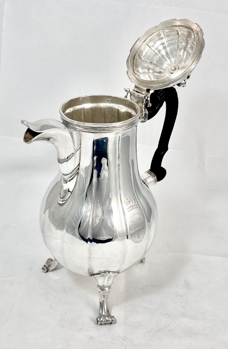  Mons 1753, Armoiries Barons De Beeckman, Argent Massif , Cafetière, Orfèvre C.L.Foncez-photo-2