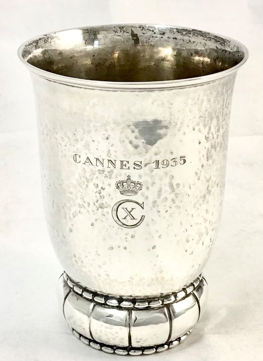 Beaker  Offered By King Christian X Of Denmark, Sterling Silver, Copenhagen 1926-photo-2