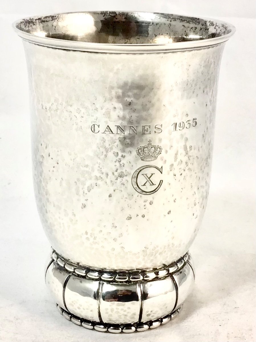 Beaker  Offered By King Christian X Of Denmark, Sterling Silver, Copenhagen 1926-photo-4