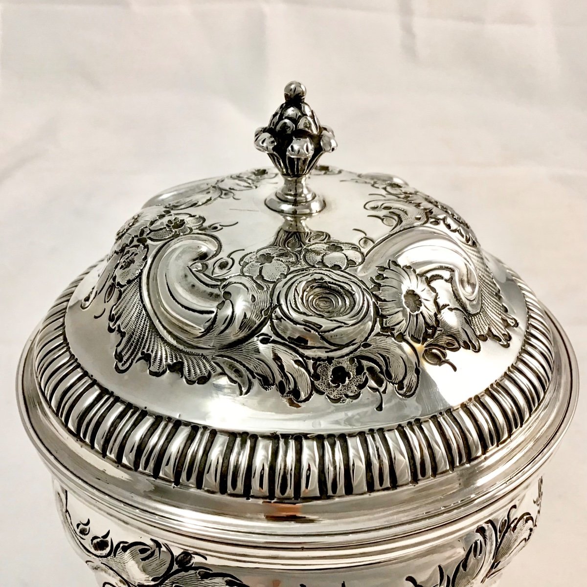 London 1770, Georgian Sugar Bowl, Sterling Silver, Samuel Taylor,  George III-photo-2