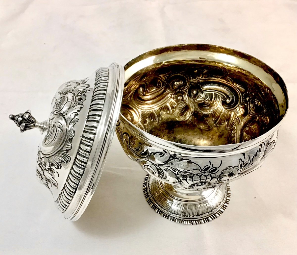 London 1770, Georgian Sugar Bowl, Sterling Silver, Samuel Taylor,  George III-photo-8