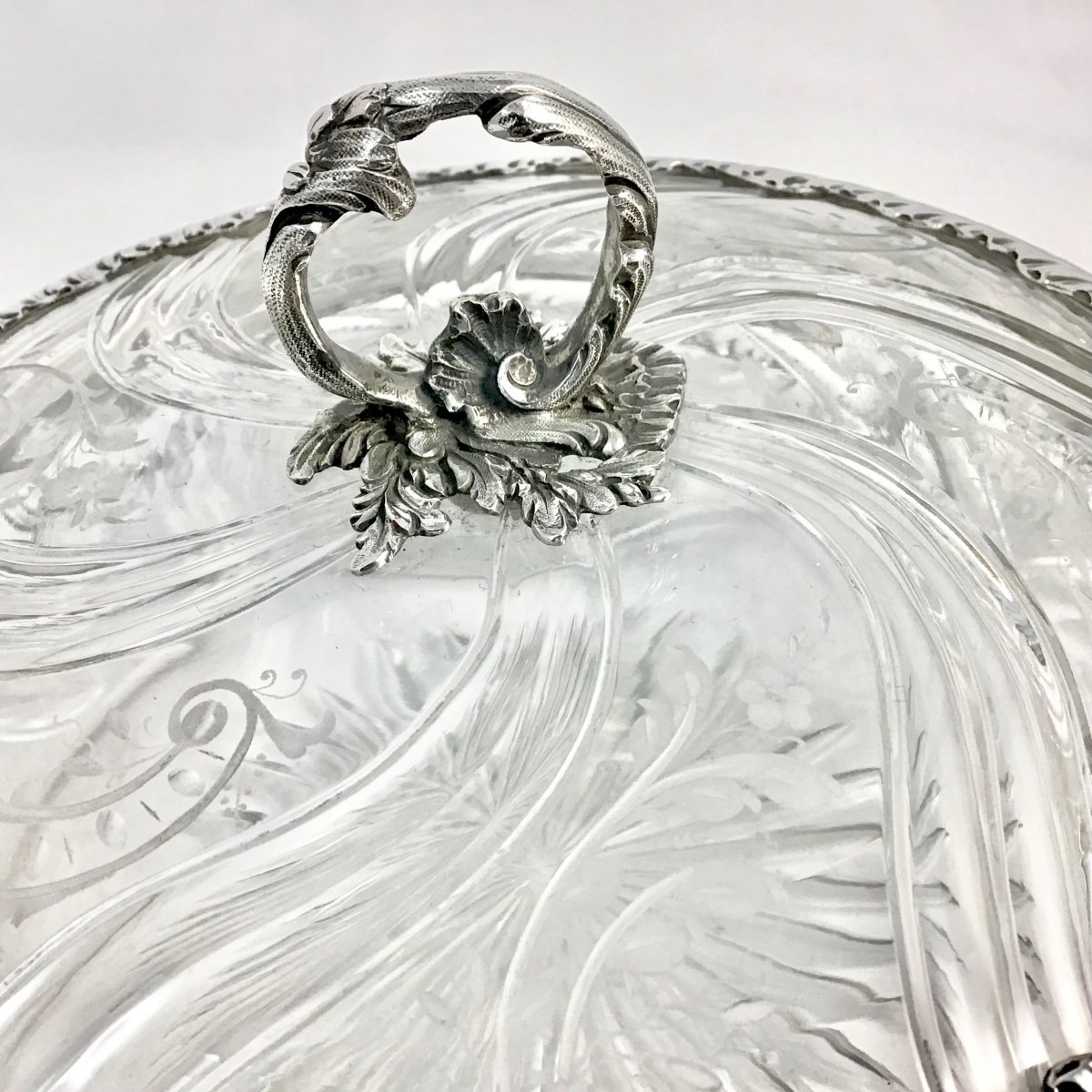  Tall Terrine In Crystal And Silver, France Circa 1880-1900, Louis XV Style-photo-3