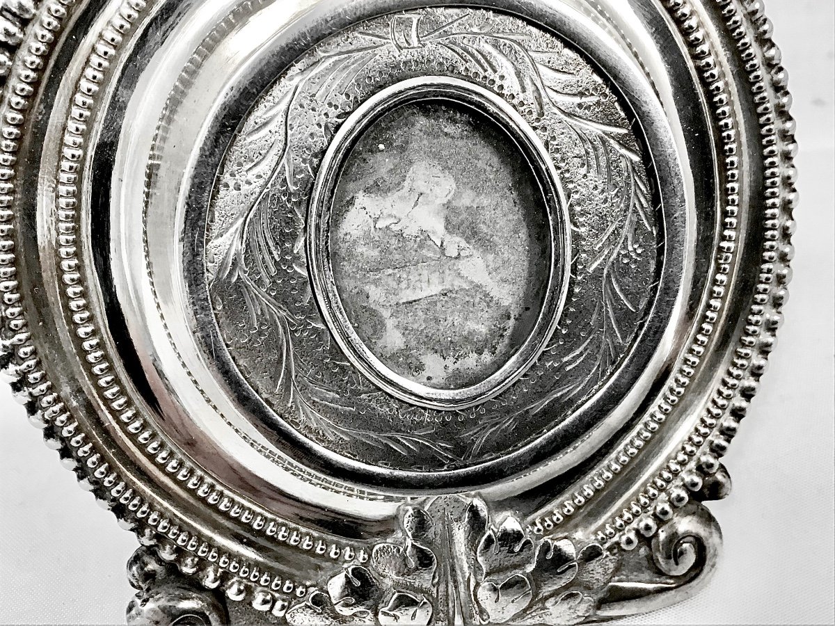 Osculatory Reliquary, Saint Barbara, Sterling Silver, Kiss Of Peace, Circa 1780-1800-photo-6