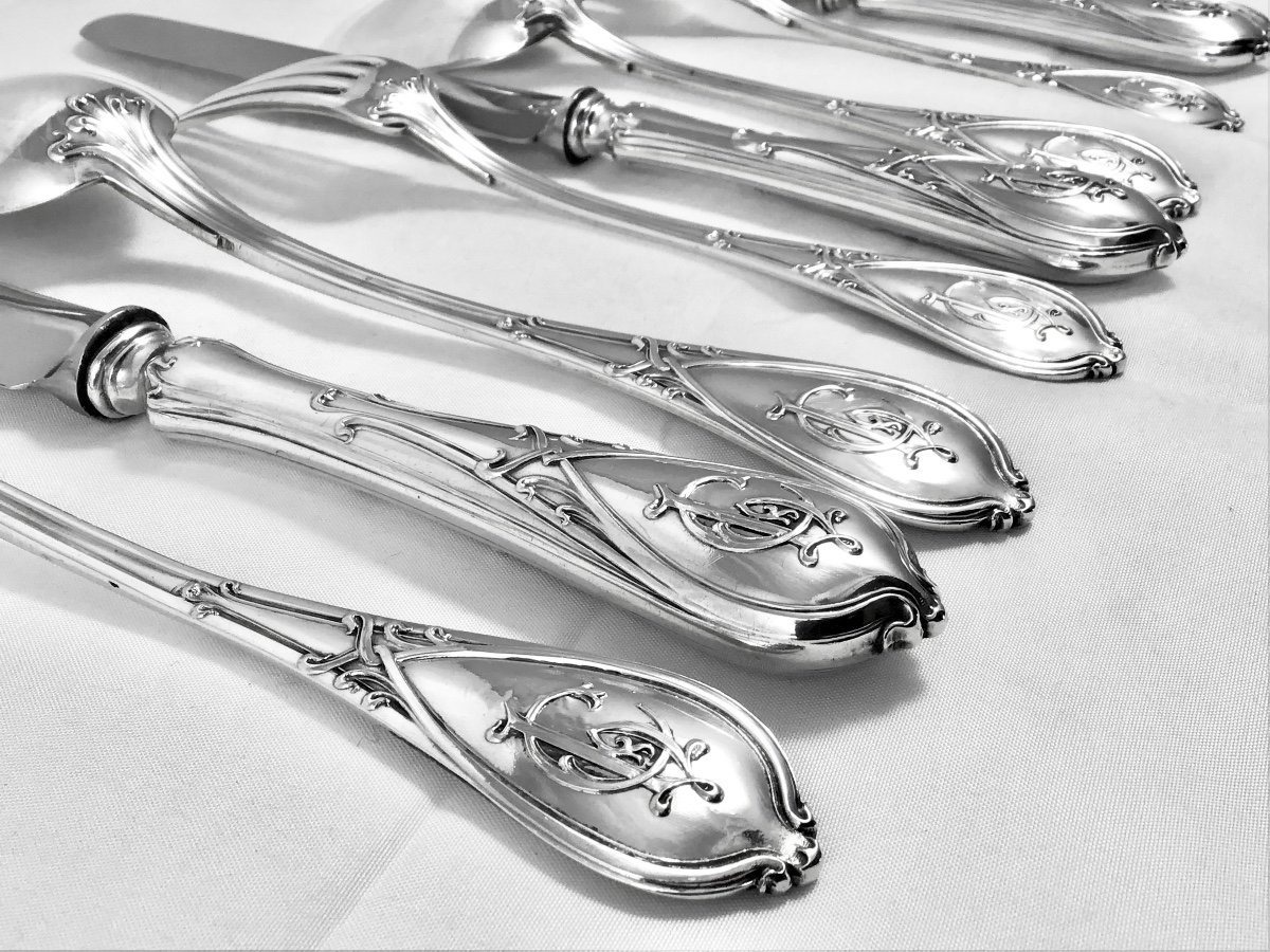 Ménagère 252 Pièces Art Nouveau Wolfers Pour 24 Personnes -photo-4