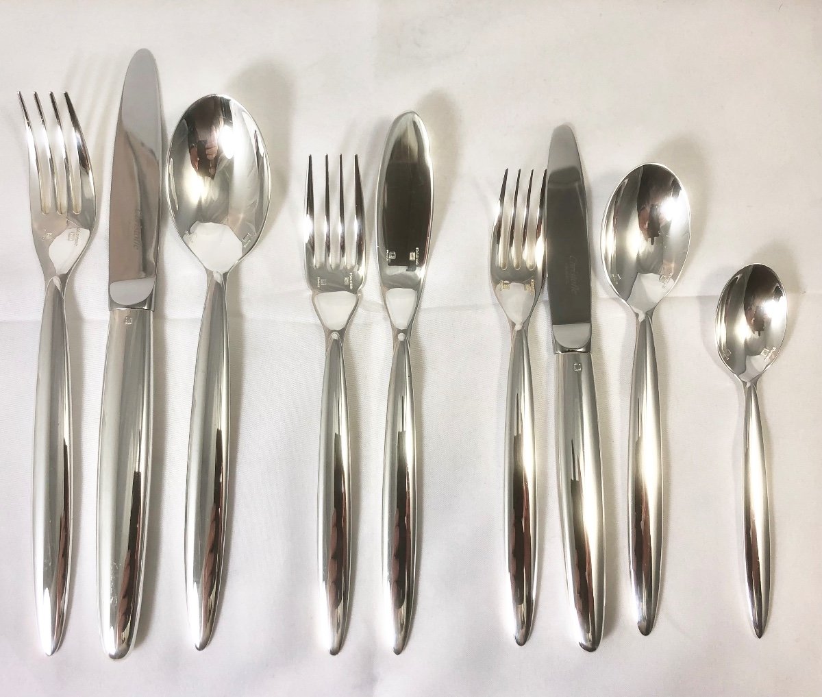 Christofle “drop” Cutlery Set, 108 Pieces For 12 People, Silver Plated -photo-7