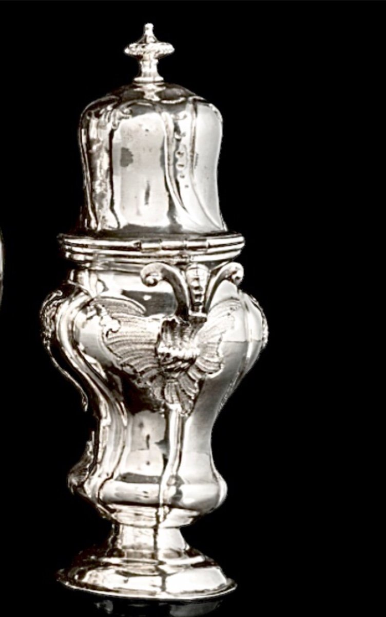 Augsburg 1753, Louis XV Mustard Pot, Rococo, Elias II Jäger, Sterling Silver, Senfkännchen-photo-3