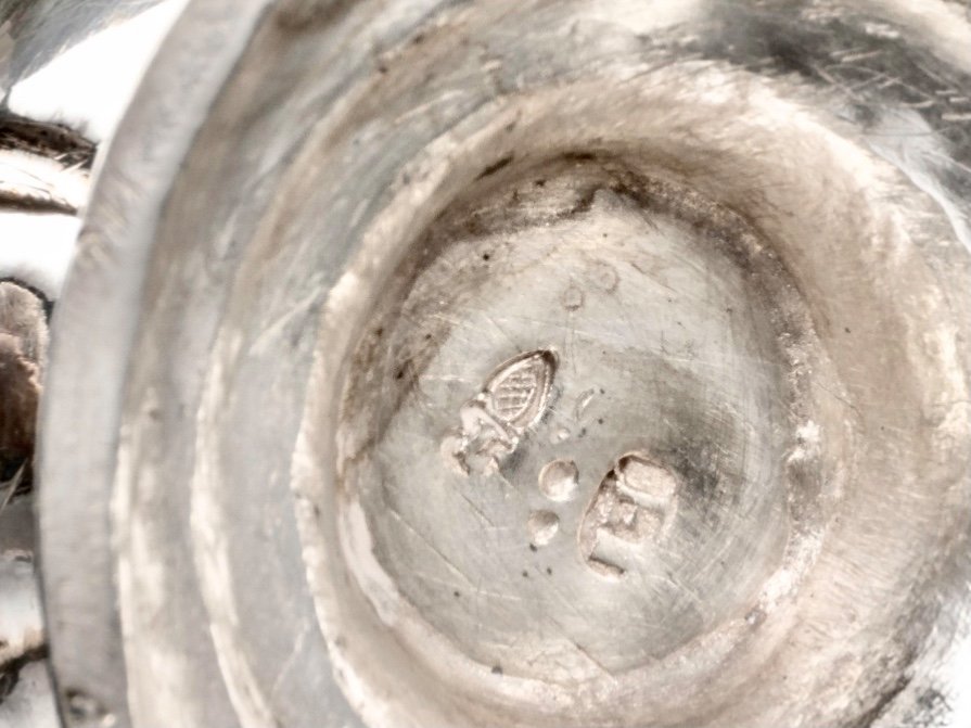 Augsburg 1753, Louis XV Mustard Pot, Rococo, Elias II Jäger, Sterling Silver, Senfkännchen-photo-4