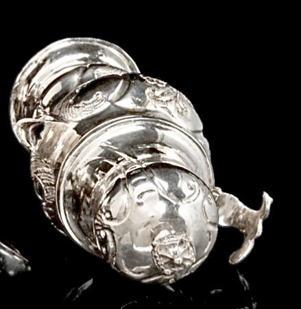 Augsburg 1753, Louis XV Mustard Pot, Rococo, Elias II Jäger, Sterling Silver, Senfkännchen-photo-5