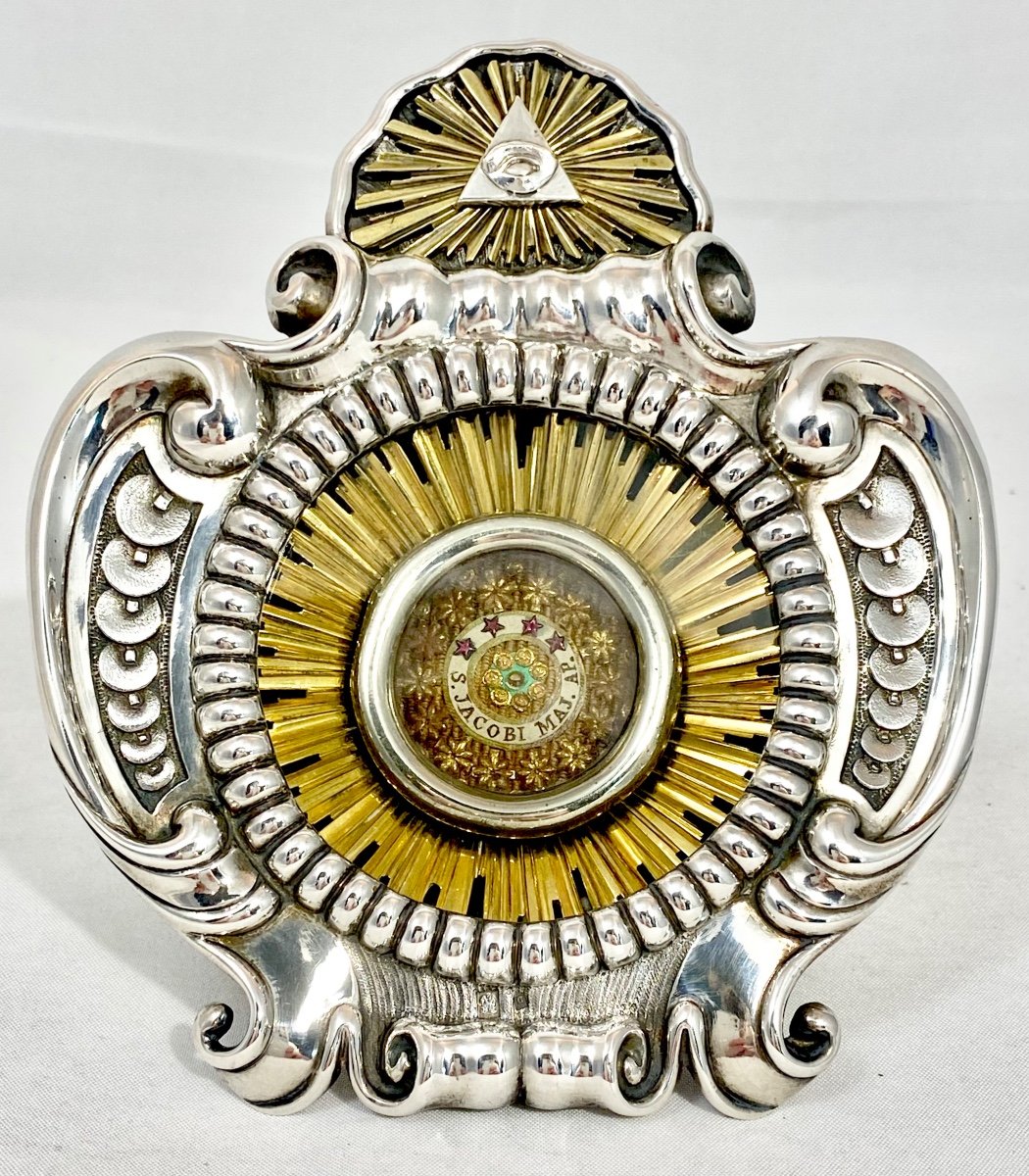 Reliquaire Osculatoire De Saint-Jacques Majeur, Argent Massif Et Vermeil, Anvers 1830-50,-photo-5