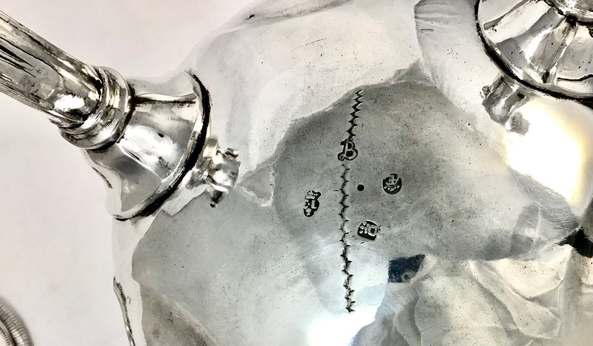 Coffee Pot, Mons 1746, Charles-françois Levieux, Sterling Silver, 31 Cm, 1160 Grams -photo-3