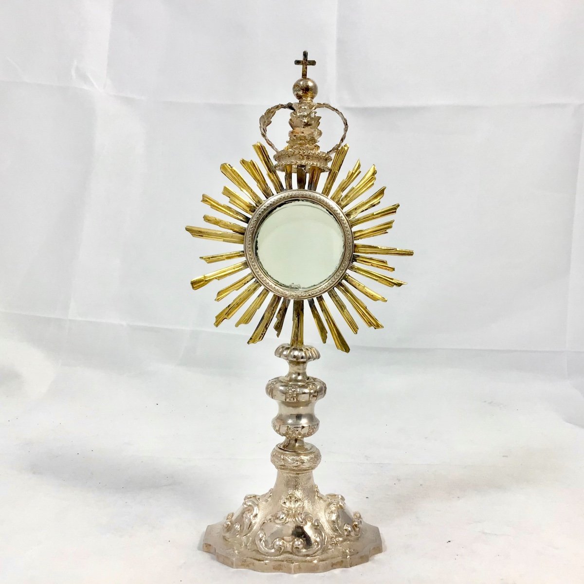 Miniature Monstrance, Sterling Silver, 1740-1770, Austro-hungarian Empire Or Central Europe-photo-2