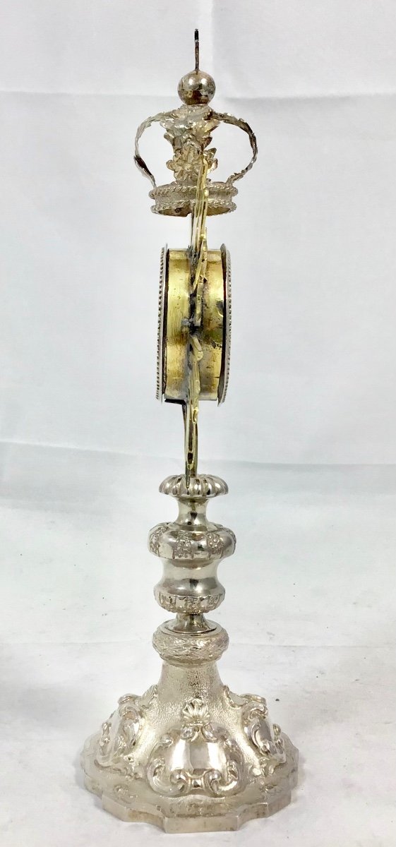 Miniature Monstrance, Sterling Silver, 1740-1770, Austro-hungarian Empire Or Central Europe-photo-3