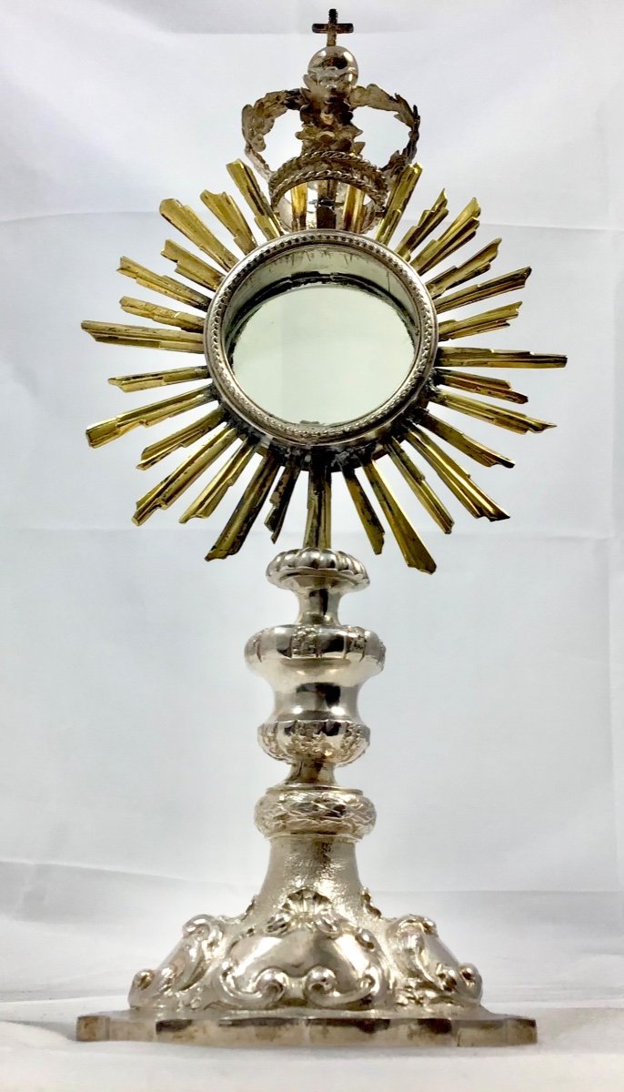 Miniature Monstrance, Sterling Silver, 1740-1770, Austro-hungarian Empire Or Central Europe
