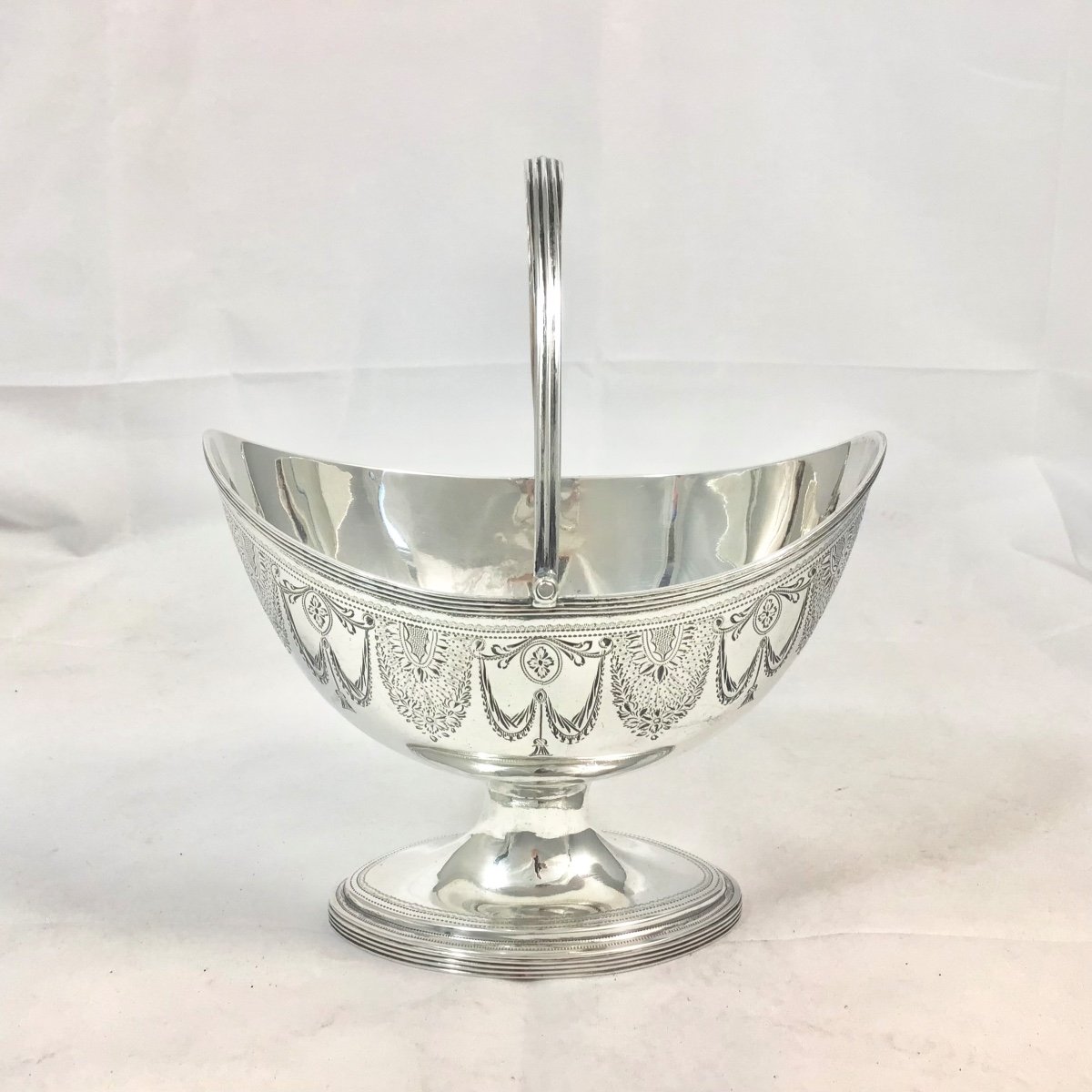  London 1794, George III Sugar Basket, Alexander Field, Sterling Silver, Georgian-photo-6