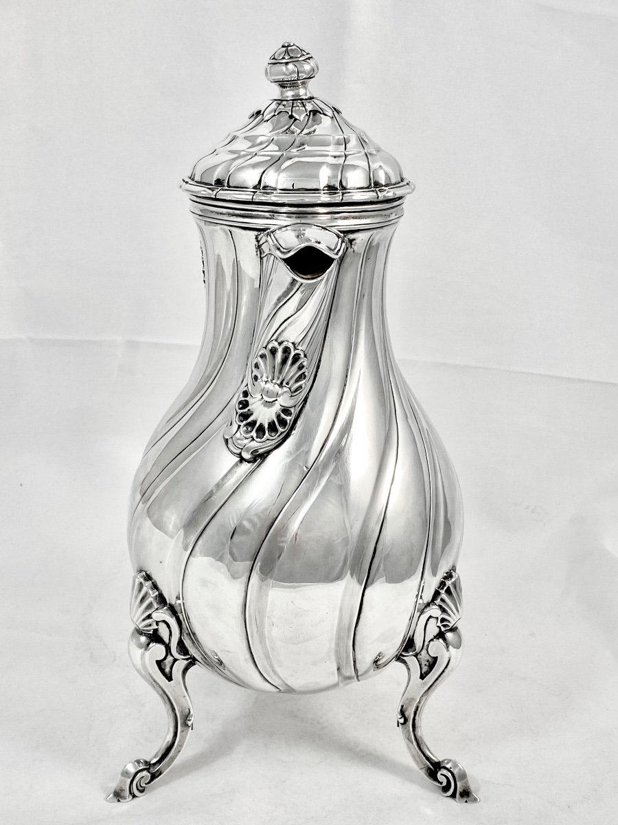 Ath1765, Louis XV Chocolate Pot, Sterling Silver -photo-7