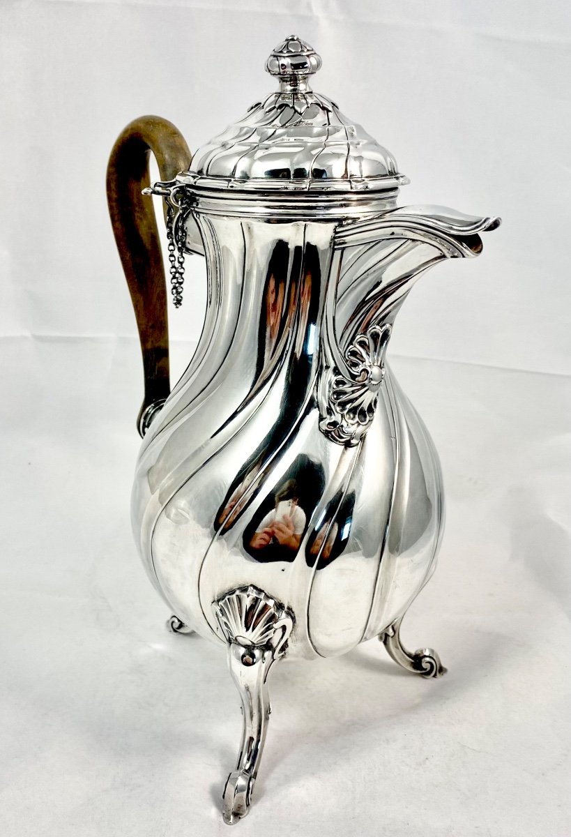 Ath1765, Louis XV Chocolate Pot, Sterling Silver 
