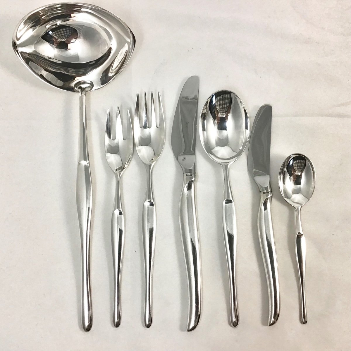 Cutlery Set  “duo”, 1957,by  Tapio Wirkala For Christofle, 85 Pieces , 12 Place Settings-photo-6